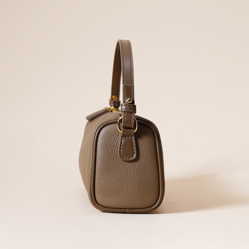 Genuine leather cylinder crossbody bag