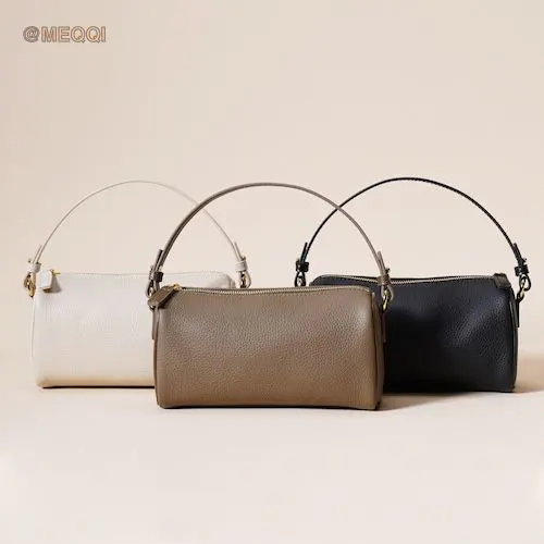 Genuine Leather Cylinder Crossbody Bag