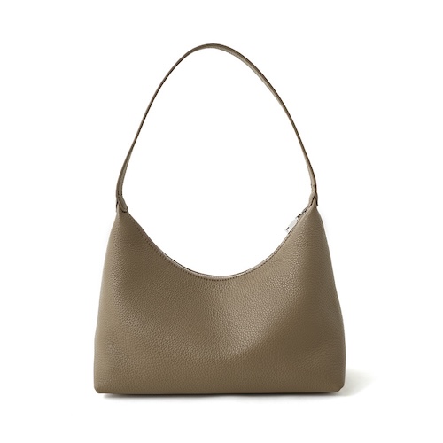 Genuine Leather Hobo Bag Shoulder Elephant Gray
