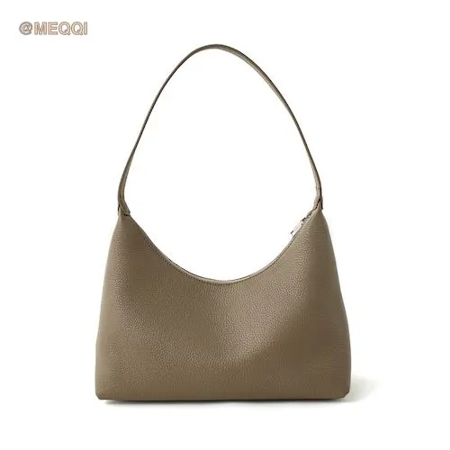 Genuine Leather Hobo Bag Shoulder Elephant Gray