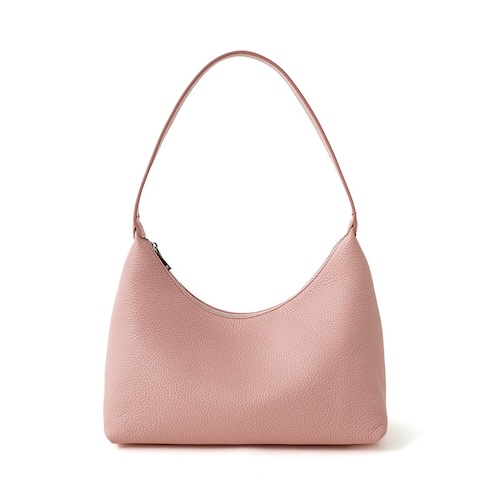 Genuine Leather Hobo Bag Shoulder Pink