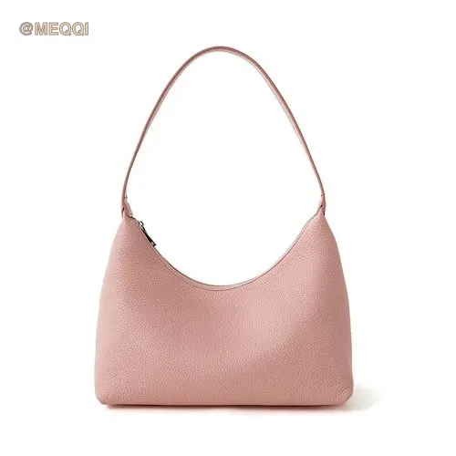 Genuine Leather Hobo Bag Shoulder Pink