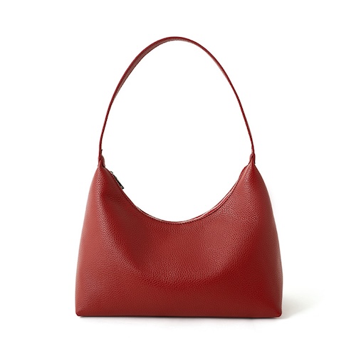 Genuine Leather Hobo Bag Shoulder Red