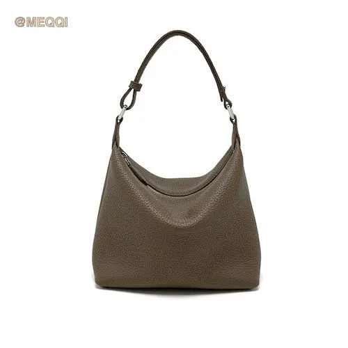 Genuine Leather Pillow Armpit Bag Elephant Gray
