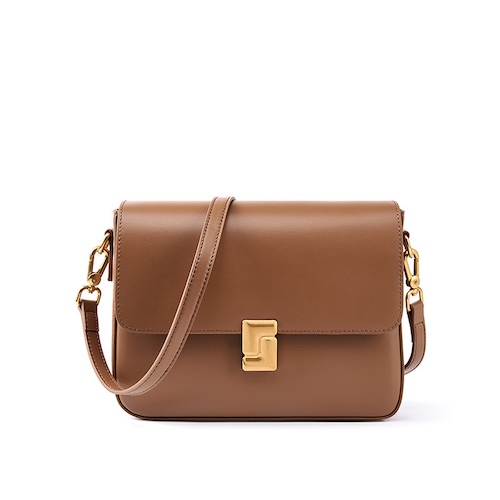 Genuine Leather Tofu Bag Spring 2026 Brown