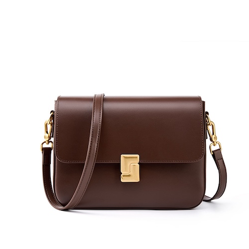Genuine Leather Tofu Bag Spring 2026 Coffee