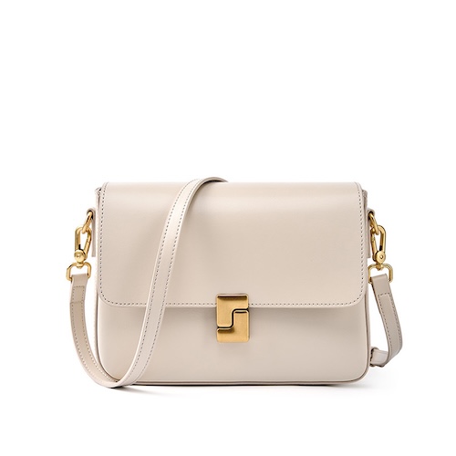 Genuine Leather Tofu Bag Spring 2026 Cream White