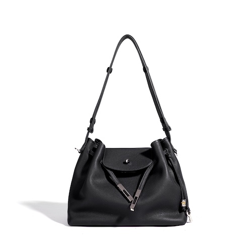 Genuine Leather Tote Bag Simple Black