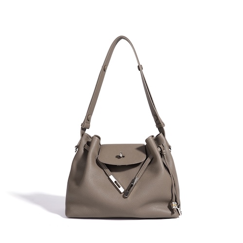 Genuine Leather Tote Bag Simple Elephant Gray