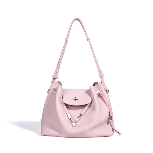 Genuine Leather Tote Bag Simple Marshmallow Pink