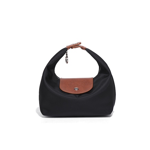Nylon Dumpling Bag D2381 Black Brown