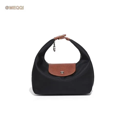 Nylon Dumpling Bag D2381 Black Brown