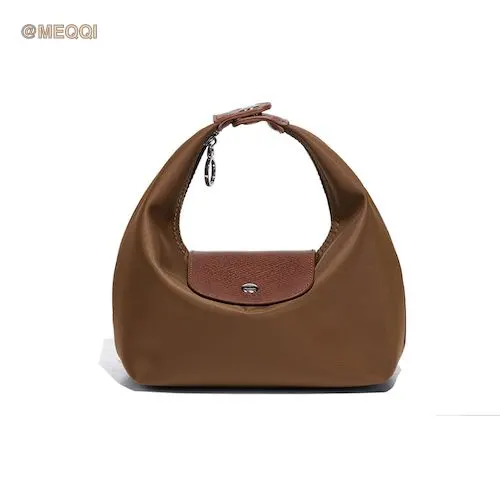 Nylon Dumpling Bag D2381 Caramel Brown