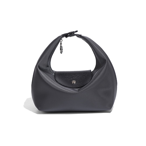 Nylon Dumpling Bag D2381 Charcoal Black