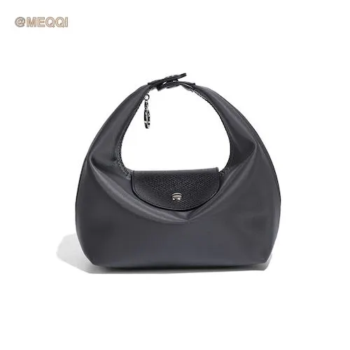 Nylon Dumpling Bag D2381 Charcoal Black