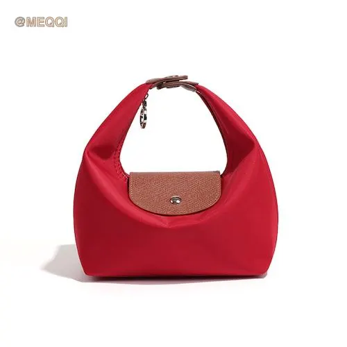 Nylon Dumpling Bag D2381 Chinese Red Brown