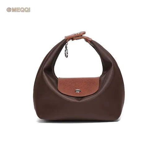 Nylon Dumpling Bag D2381 Chocolate Brown