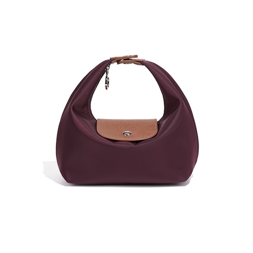 Nylon Dumpling Bag D2381 Grape Purple Brown