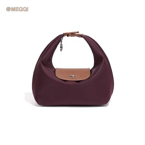 Nylon Dumpling Bag D2381 Grape Purple Brown