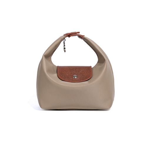 Nylon Dumpling Bag D2381 Khaki Brown