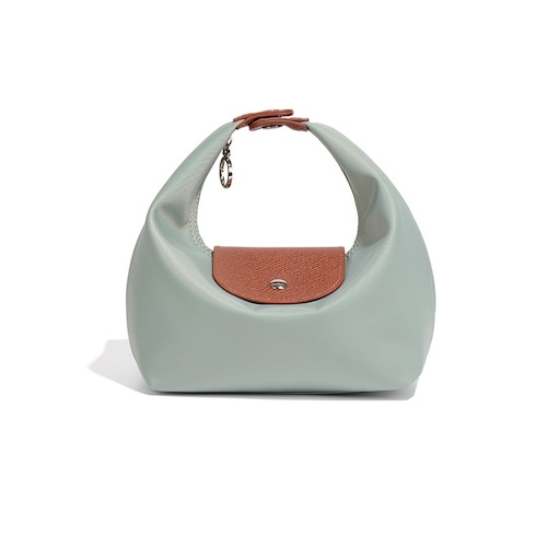 Nylon Dumpling Bag D2381 Lake Blue Brown