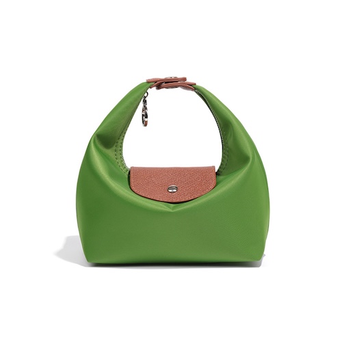 Nylon Dumpling Bag D2381 Leaf Green Brown