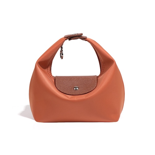 Nylon Dumpling Bag D2381 Melon Orange Brown