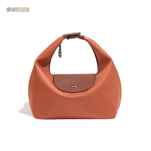 Nylon Dumpling Bag D2381 Melon Orange Brown