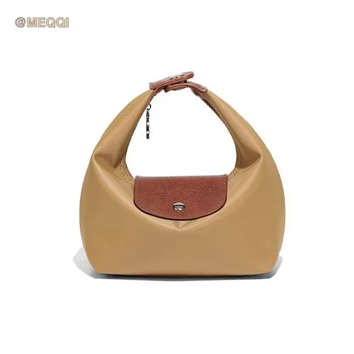 Nylon Dumpling Bag D2381 Milk Tea Brown