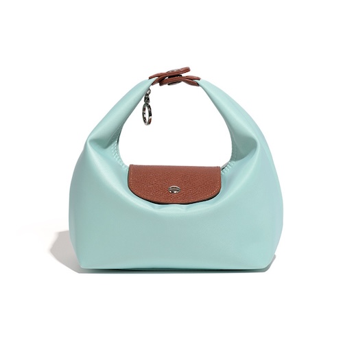 Nylon Dumpling Bag D2381 Mint Green Brown