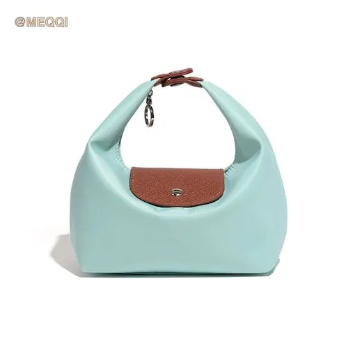 Nylon Dumpling Bag D2381 Mint Green Brown