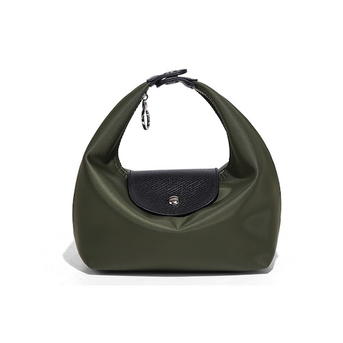 Nylon Dumpling Bag D2381 Moss Green Black