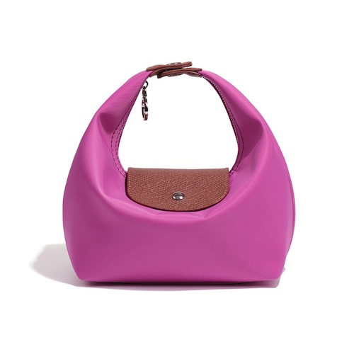 Nylon Dumpling Bag D2381 Rose Purple Brown