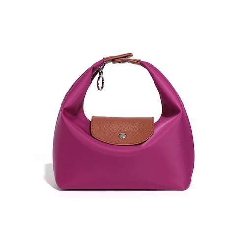 Nylon Dumpling Bag D2381 Violet Brown