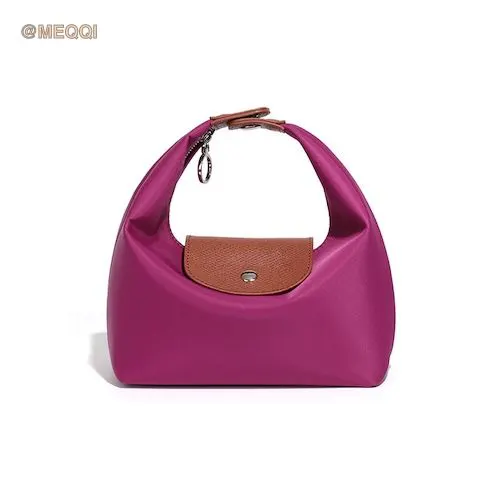 Nylon Dumpling Bag D2381 Violet Brown