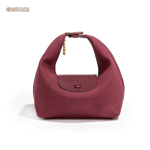 Nylon Dumpling Bag D2381 Wine Red Matte