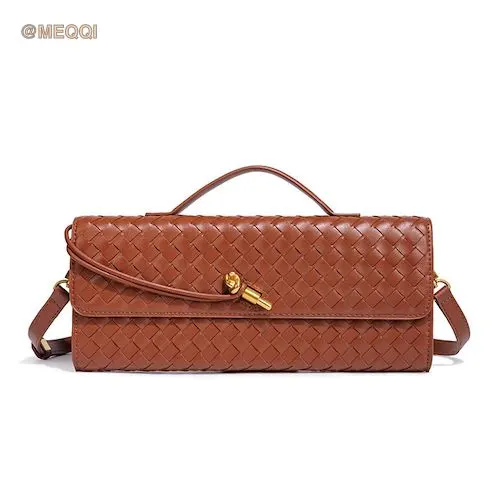 Pu Accordion Crossbody Bag Brown