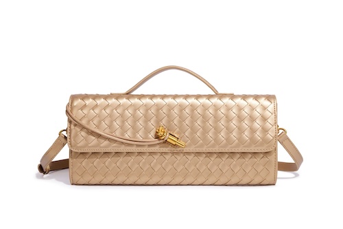 Pu Accordion Crossbody Bag Champagne Gold