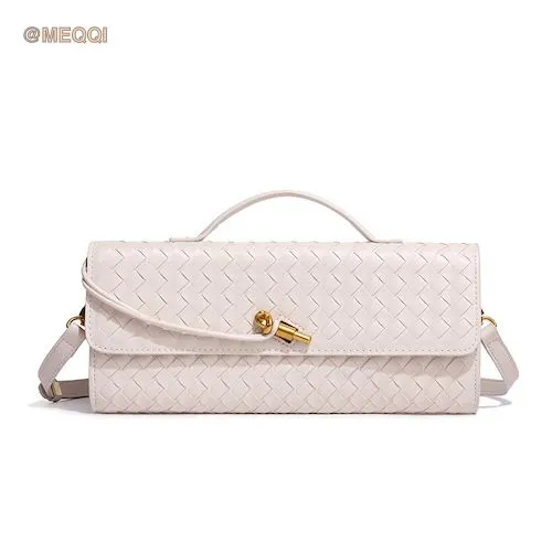 Pu Accordion Crossbody Bag Cream White