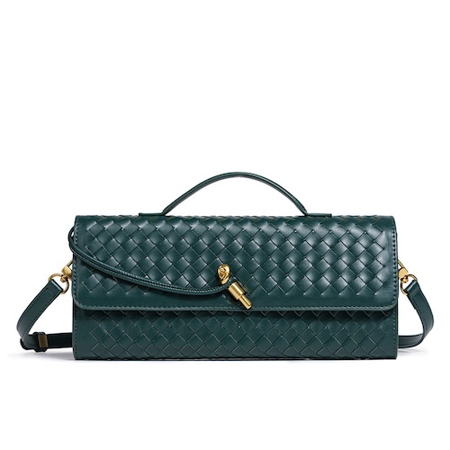 Pu Accordion Crossbody Bag Emerald Green