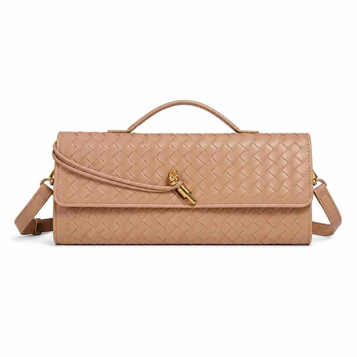 Pu Accordion Crossbody Bag Khaki Yellow