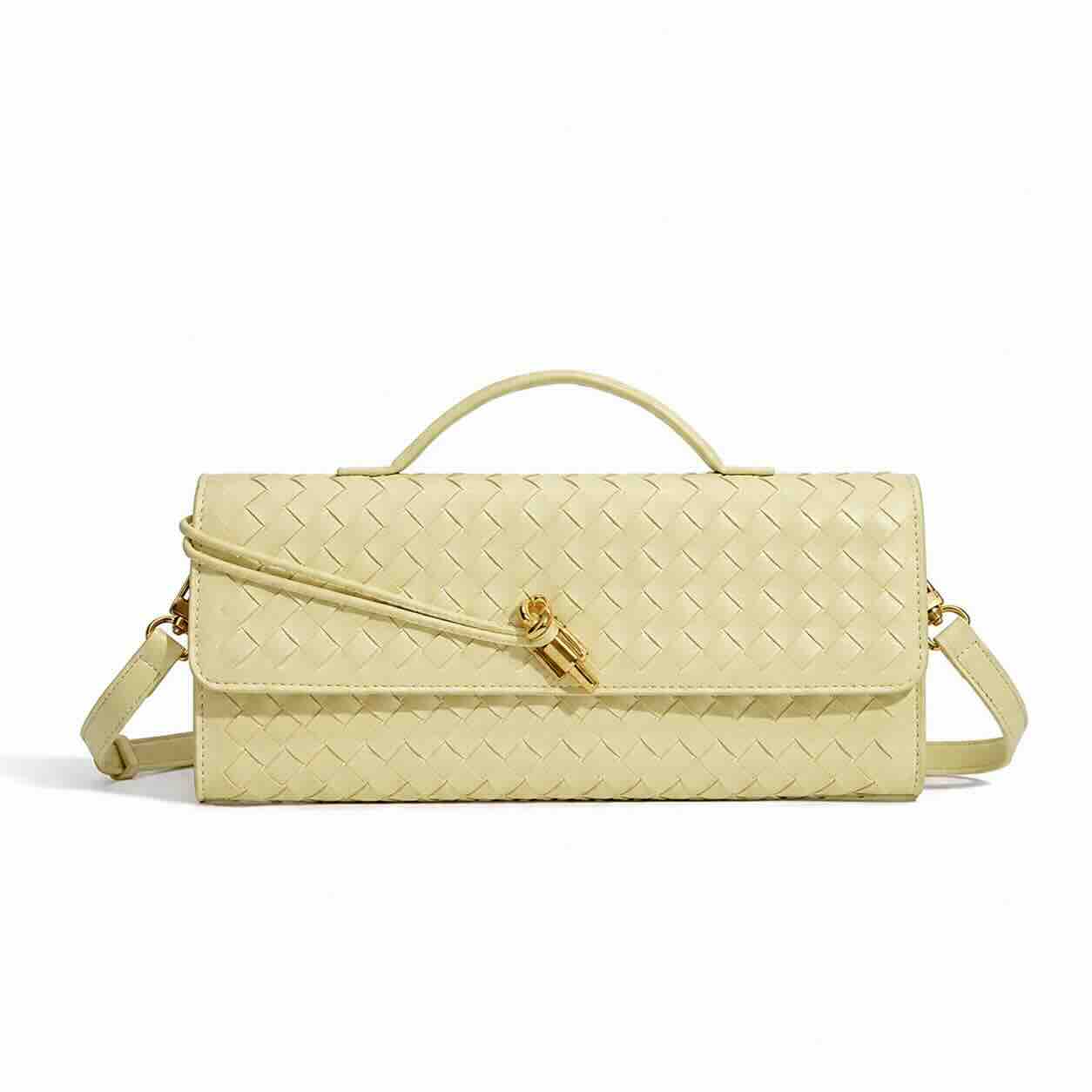 Pu Accordion Crossbody Bag Lemon Yellow