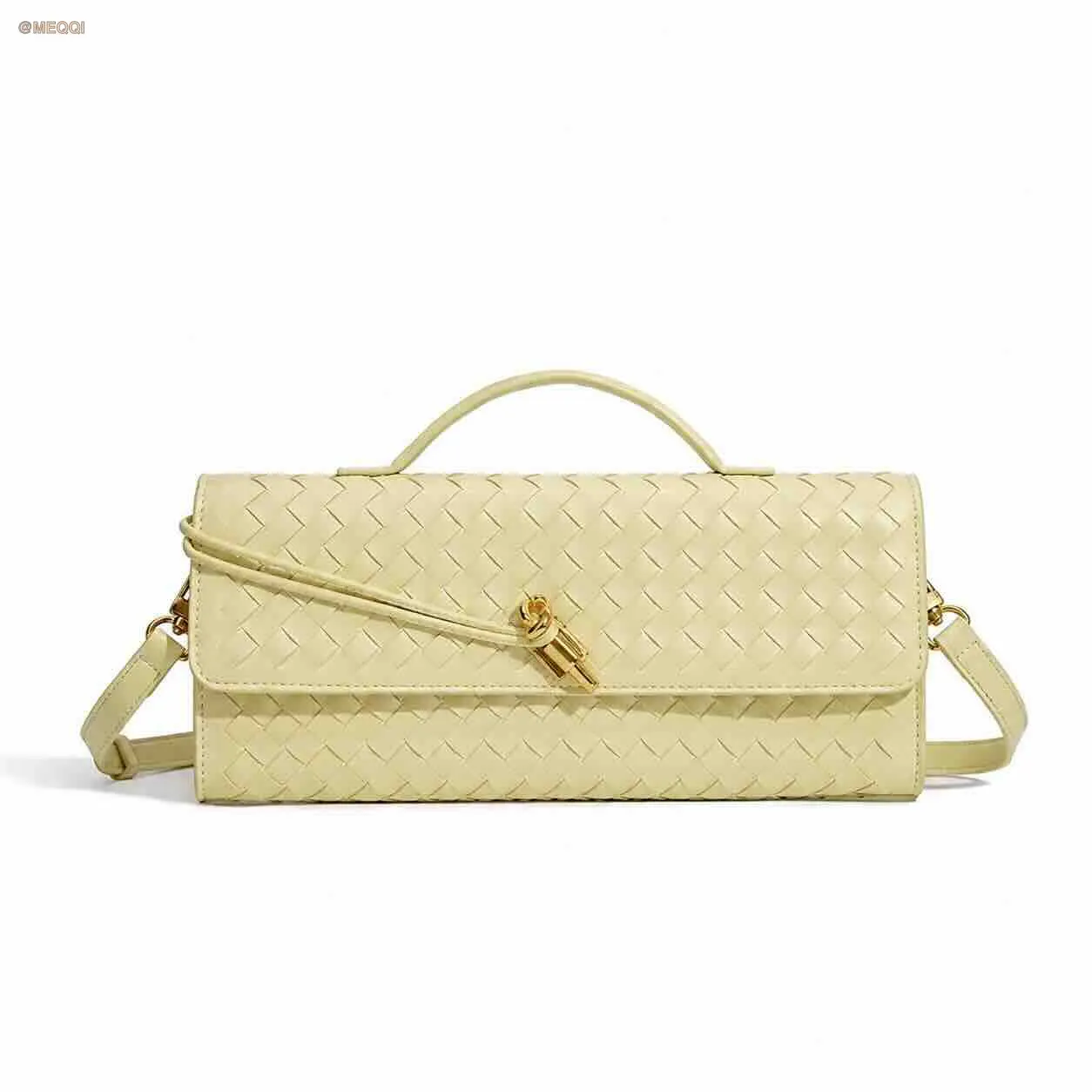 Pu Accordion Crossbody Bag Lemon Yellow