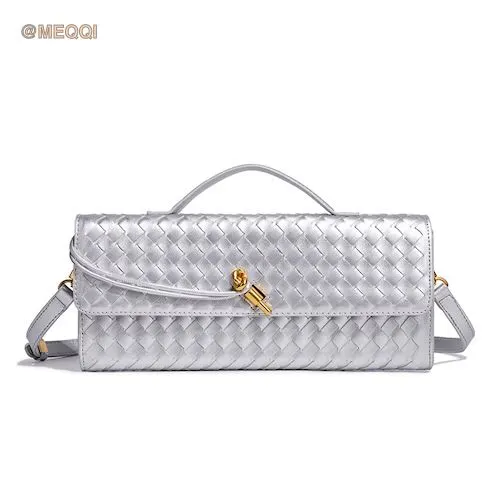 Pu Accordion Crossbody Bag Silver