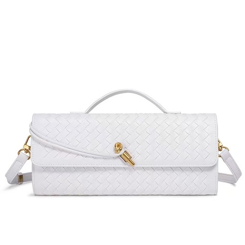 Pu Accordion Crossbody Bag White