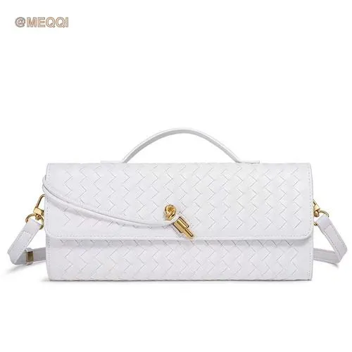 Pu Accordion Crossbody Bag White