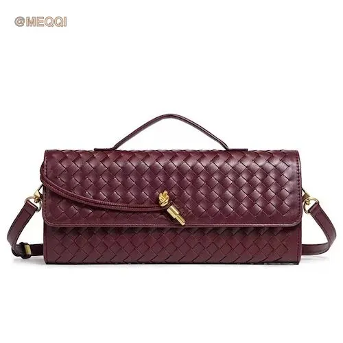 Pu Accordion Crossbody Bag Wine Red