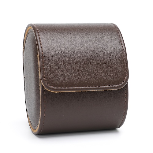 Pu Leather Watch Box 1 Slot Dark Brown